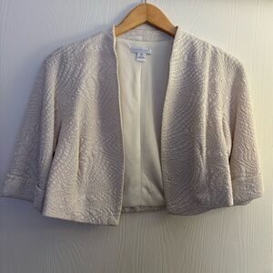 London Times Cream Open Front Jacket